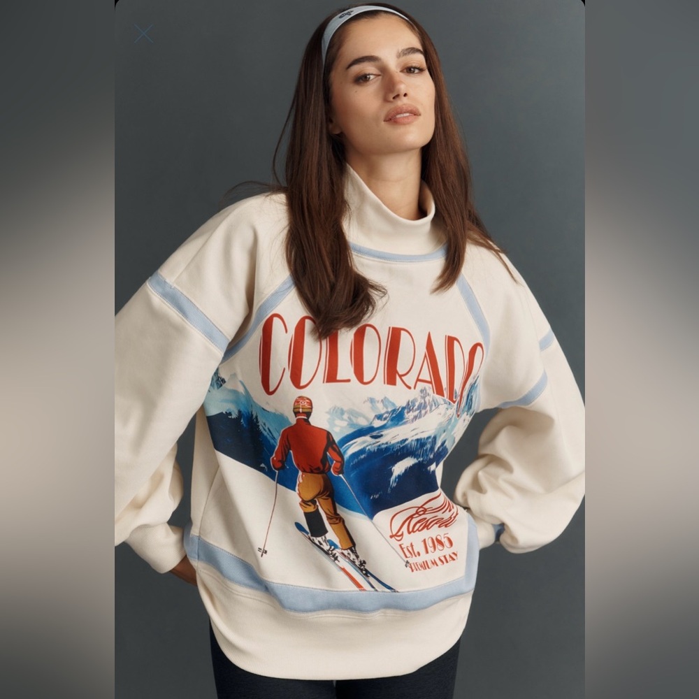 NWT Anthropologie Daily Practice Base Plate Graphic Sweatshirt